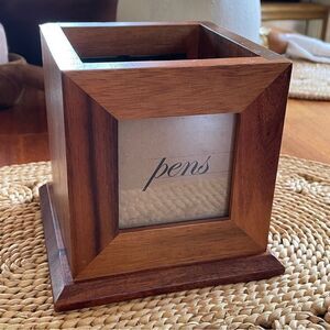 Drexel Heritage Wooden Pen and Pencil Holder Office Organizer